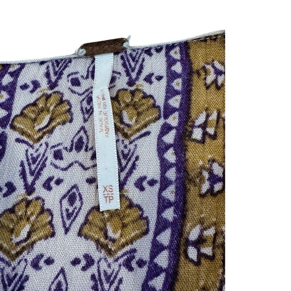 Free People Azalea Paisley Boho Maxi Dress Midi Empire Waist Lightweight XS - Picture 6 of 6